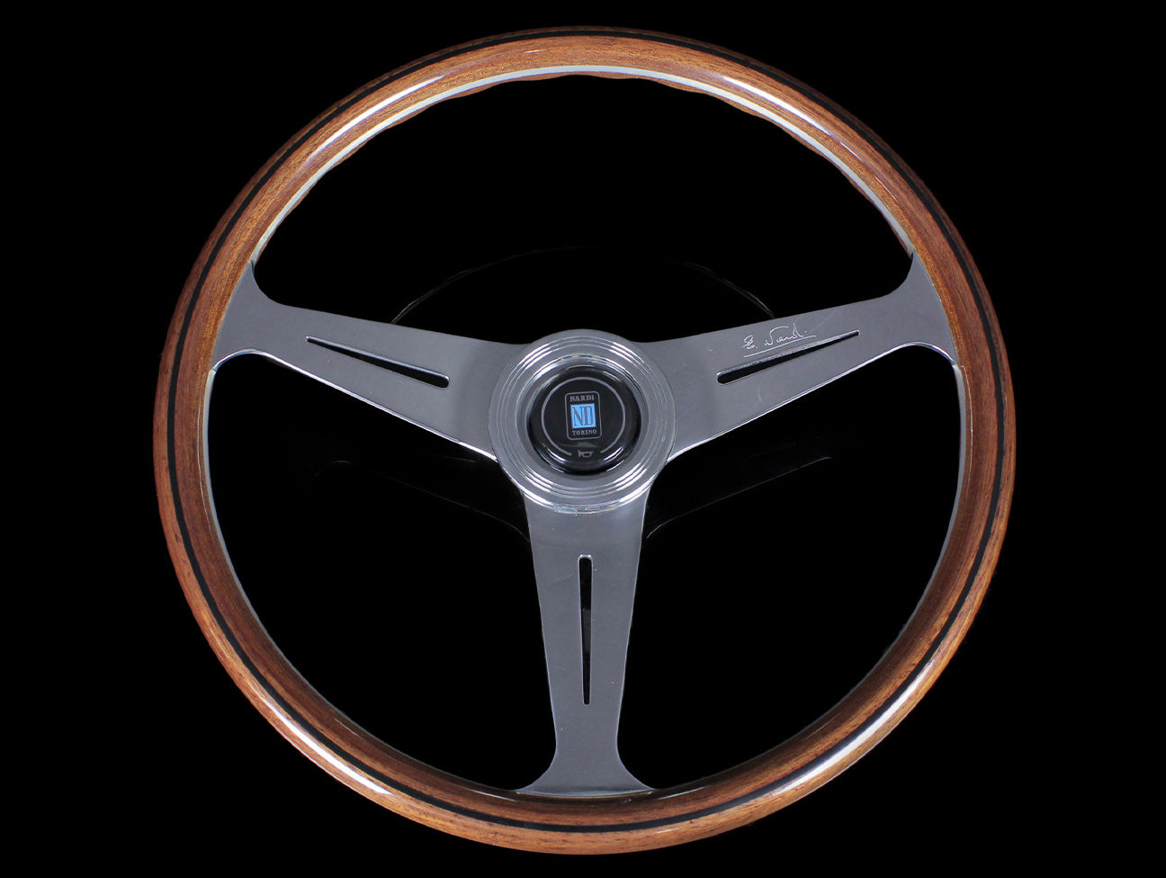 Nardi Classic Wood 390mm Steering Wheel w/ Polished Spokes