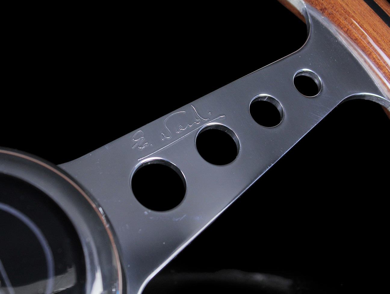 Nardi Classic Wood Anni 60 360mm Steering Wheel w/ Polished Round Hole Spokes