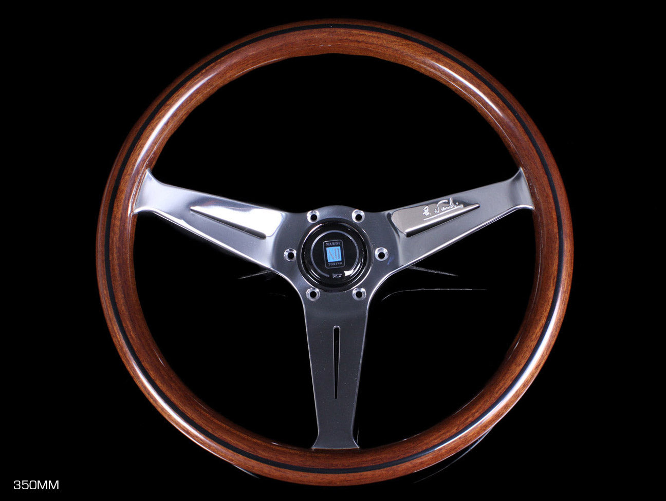 Nardi Classic Wood Deep Corn Steering Wheel w/ Polished Spokes