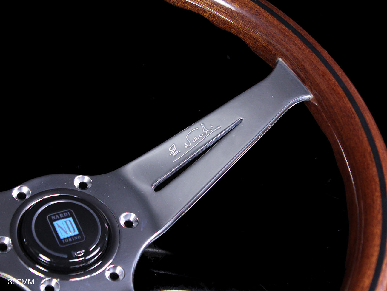 Nardi Classic Wood Deep Corn Steering Wheel w/ Polished Spokes