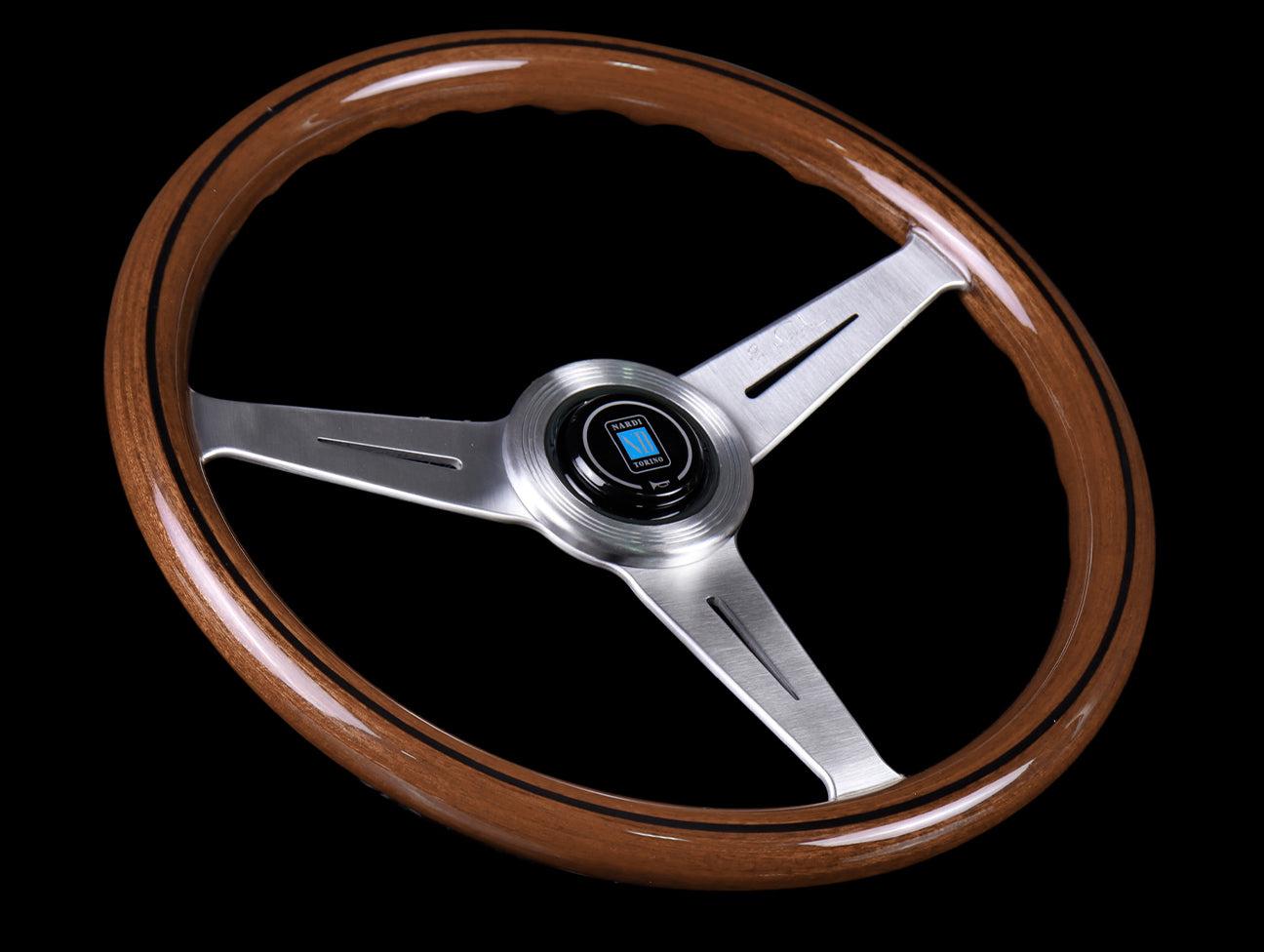 Nardi Classic Wood Steering Wheel w/ Satin Spokes