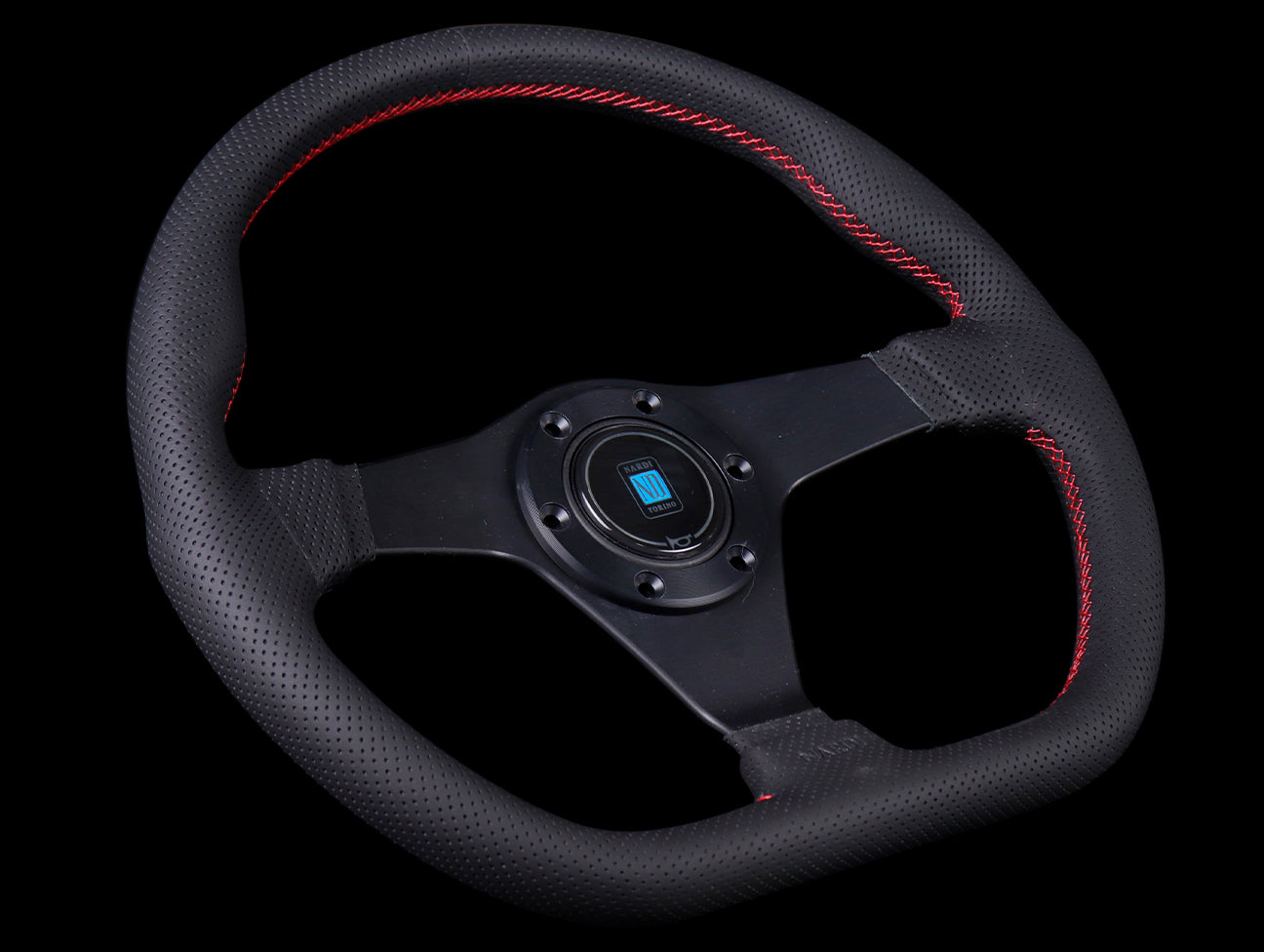 Nardi Gara Sport 350mm Steering Wheel - Perforated Leather / Red Stitch