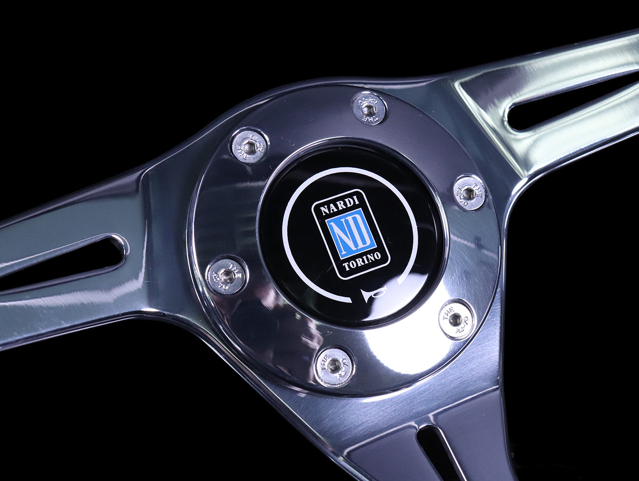 Nardi Kallista Metal 350mm Steering Wheel - Black Combo Leather / Polished Spokes