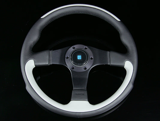 Nardi Leader 350mm Steering Wheel - Black & Grey Leather