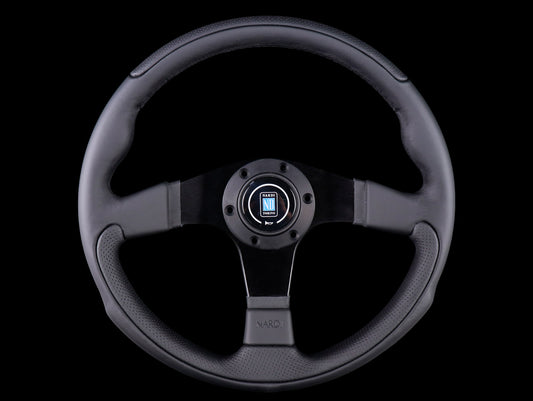 Nardi Leader 350mm Steering Wheel - Black Leather / Black Stitch