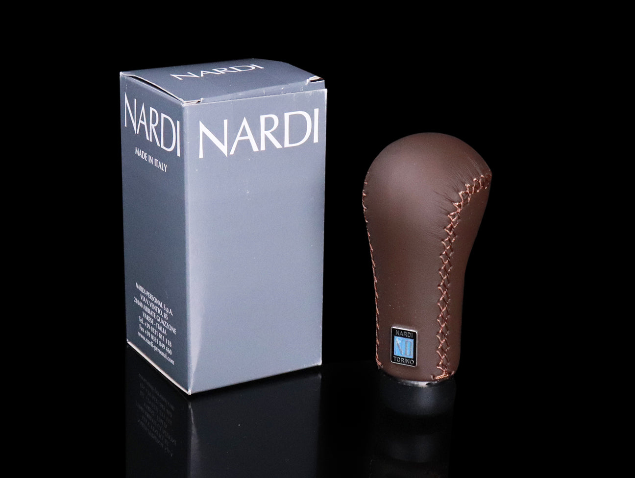 Nardi Prestige Brown Leather Shift Knob