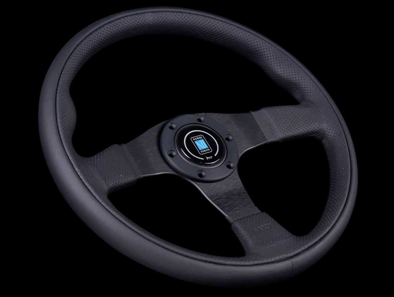 Nardi Twin Line 350mm Steering Wheel - Black Leather