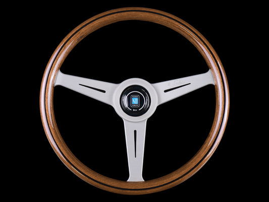 Nardi Classic Wood 360mm Steering Wheel w/ White Anodized Spokes