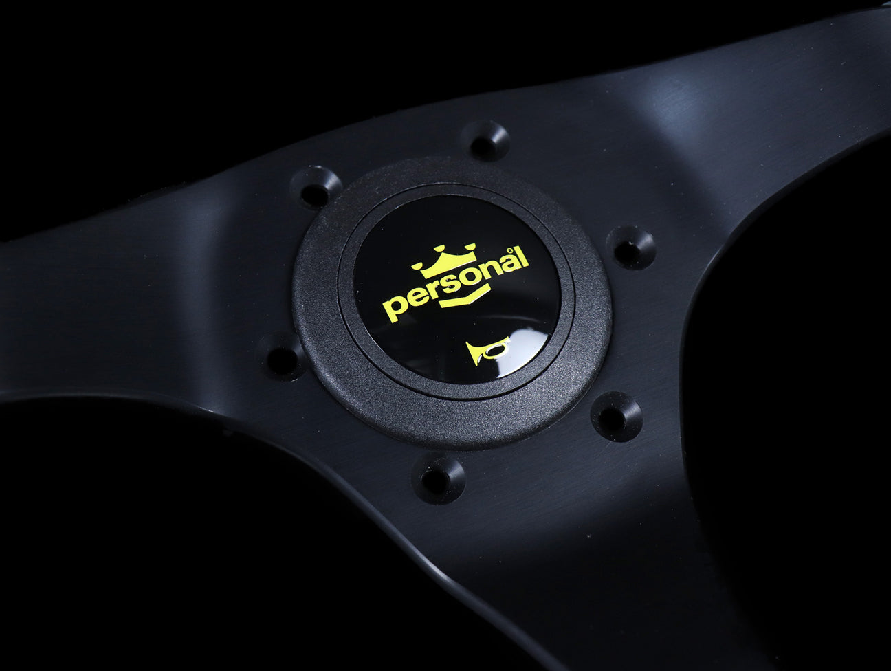 Personal Fitti Corsa 350mm Steering Wheel - Black Suede / Yellow Stitch