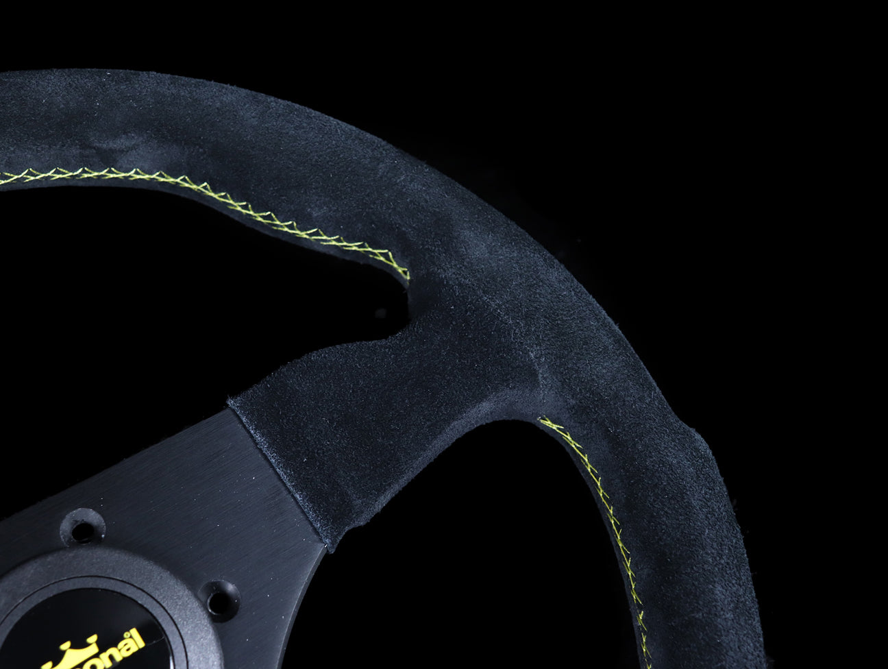 Personal Fitti F1 320mm Steering Wheel - Black Suede / Yellow Stitch