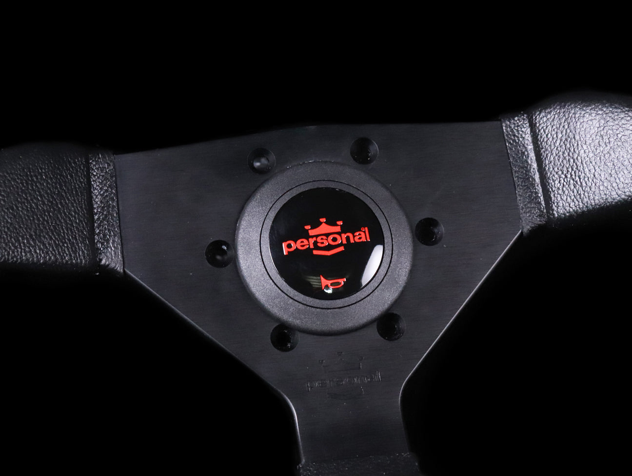 Personal Grinta 350mm Steering Wheel - Black Polyurethane /  Red Horn Button