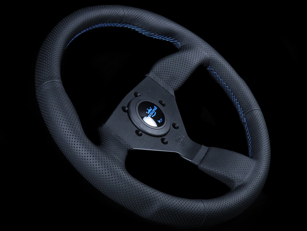 Personal Nardi Neo 345mm Steering Wheel – Black Leather With Blue Stitching, Italy