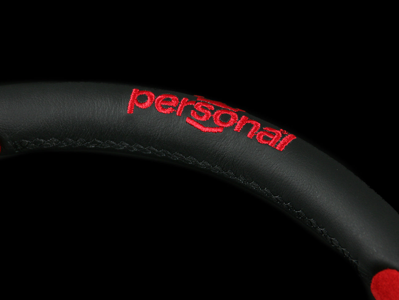 Personal Pole Position 350mm Steering Wheel - Black & Red Leather