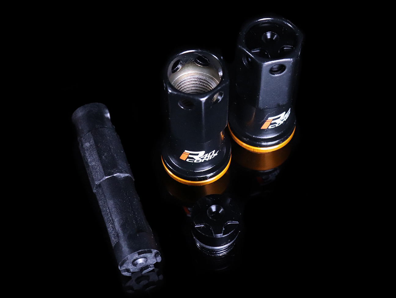 Project Kics R40 Iconix Extended Lug Nuts With Locks - Black M14x1.50