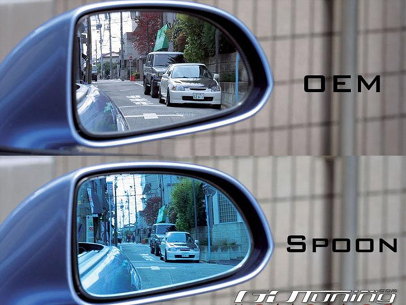 Spoon Blue Wide Side Mirror Set - 2017+ Civic Type-R FK8