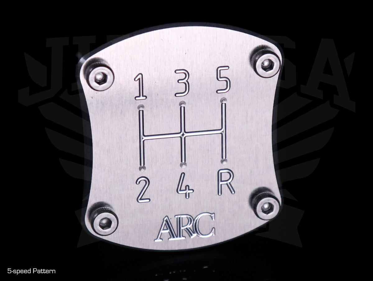Black Shift Pattern Plate For Fiero 5-Speed Console – Front Mount Emblem