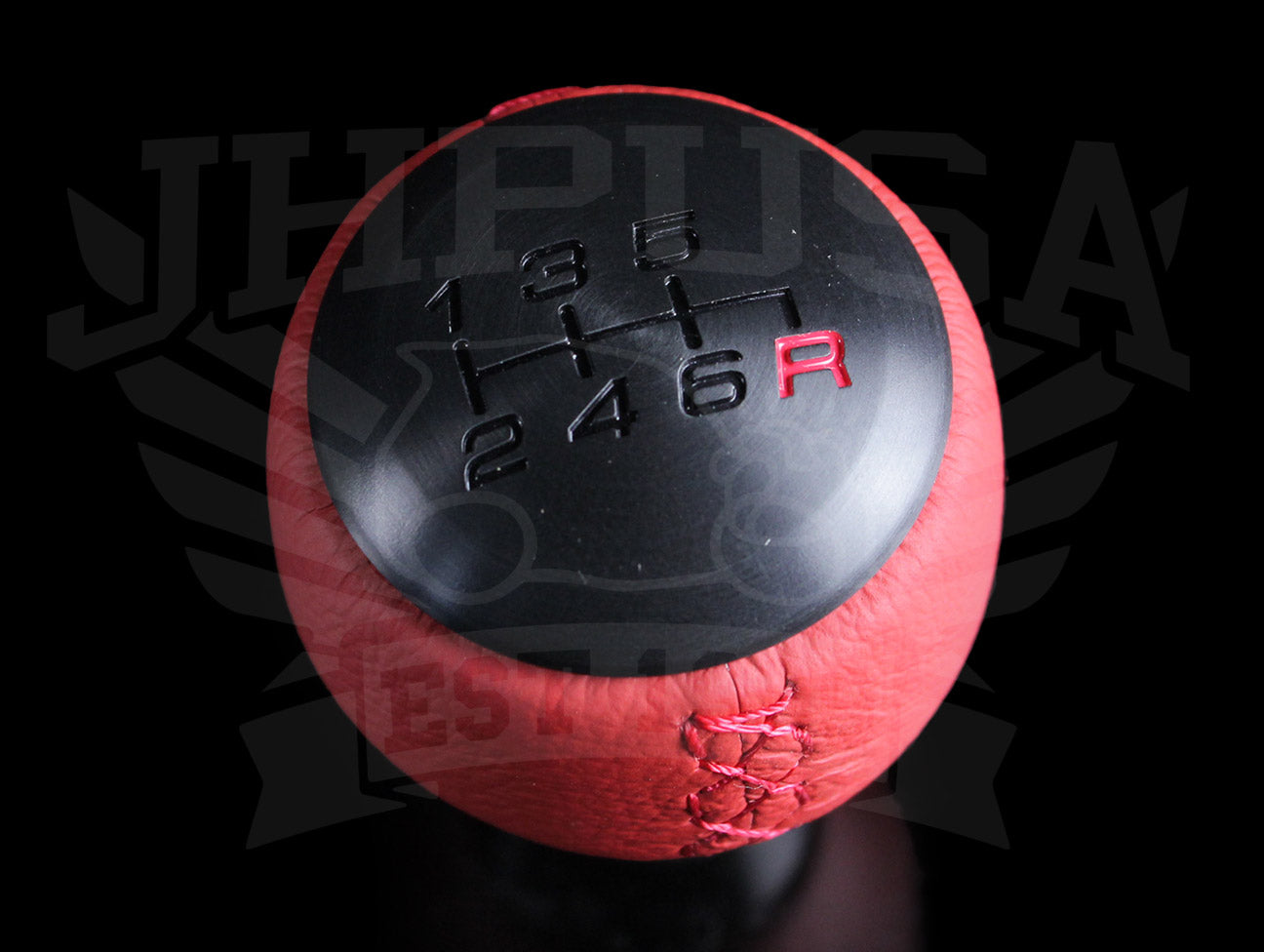 Honda Red Leather Black Alumite Shift Knob (6-speed) - 2017+ Civic Type-R (FK8)