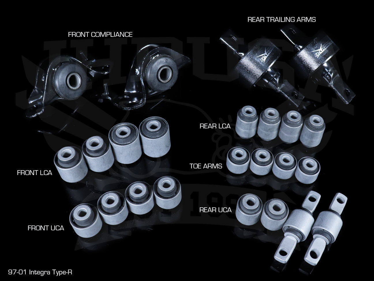 Hardrace Hard Rubber Bushing Set - 97-01 Integra Type-R