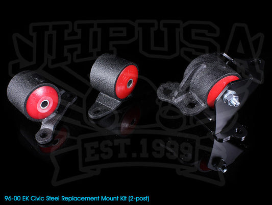MotorKing Engine Mount Kit - For 96-00 Honda Civic B/D Series Engine Swap (3-Piece, 2-Bolt)