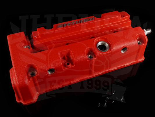 K-Tuned Vented Wrinkle Red Valve Cover - K-series (K20A/Z, K24A)