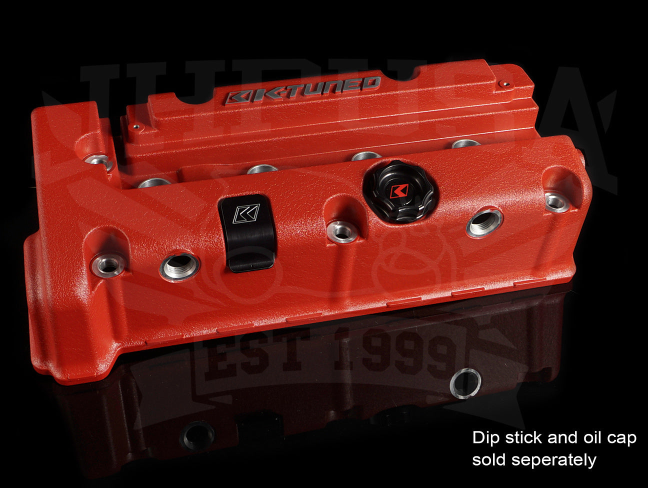 K-Tuned Vented Wrinkle Red Valve Cover - K-series (K20A/Z, K24A)