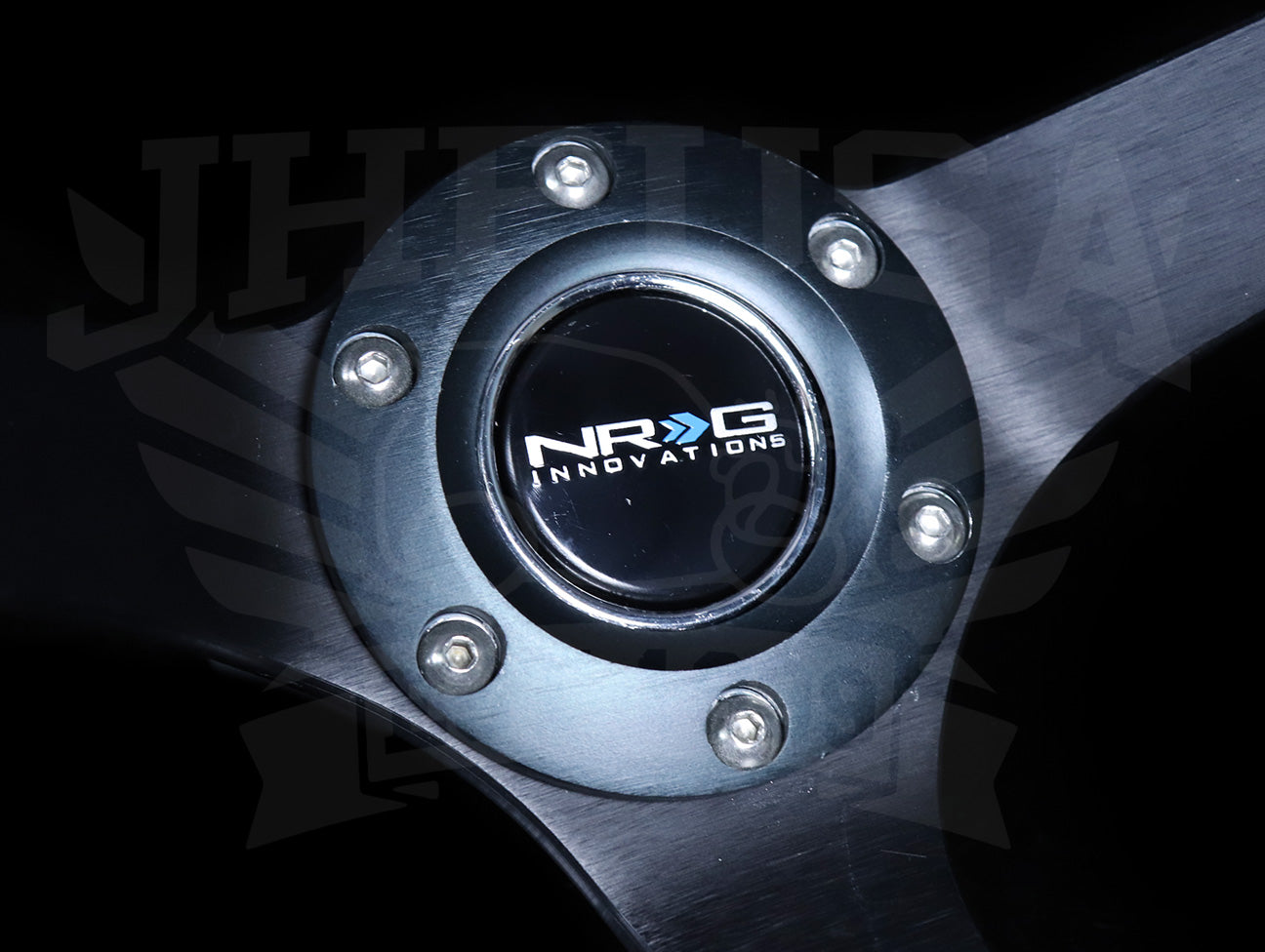 NRG Race Style Sport Steering Wheel - 350mm Black Leather / Black Baseball Stitch