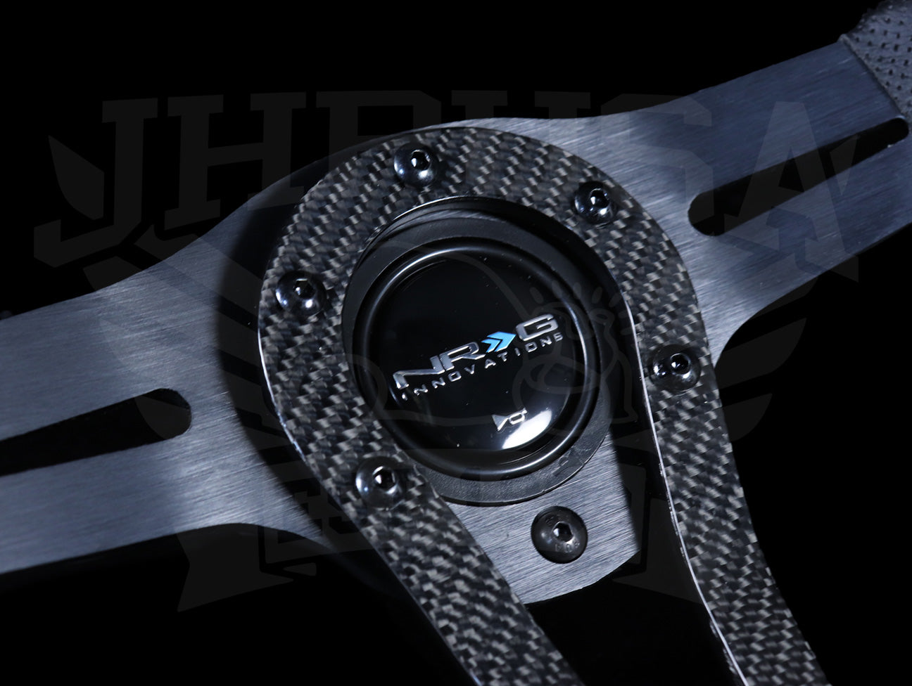 NRG Innovations RST-009R 320mm Racing Sport Steering Wheel – Black Leather With Black Stitch