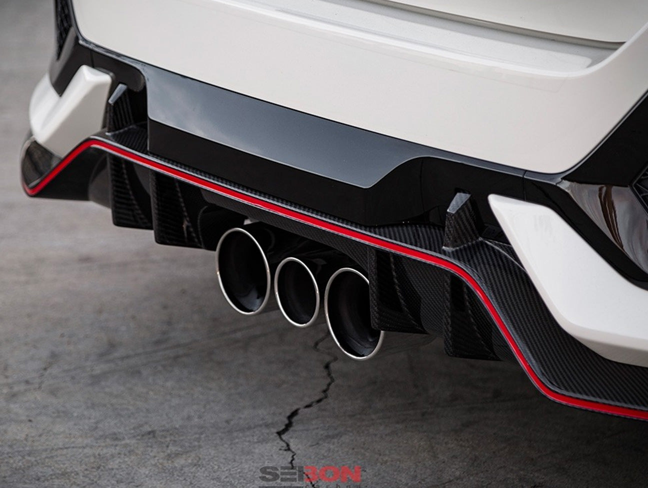 Seibon OEM Style Rear Diffuser - 17-21 Civic Type-R (FK8) - JHPUSA