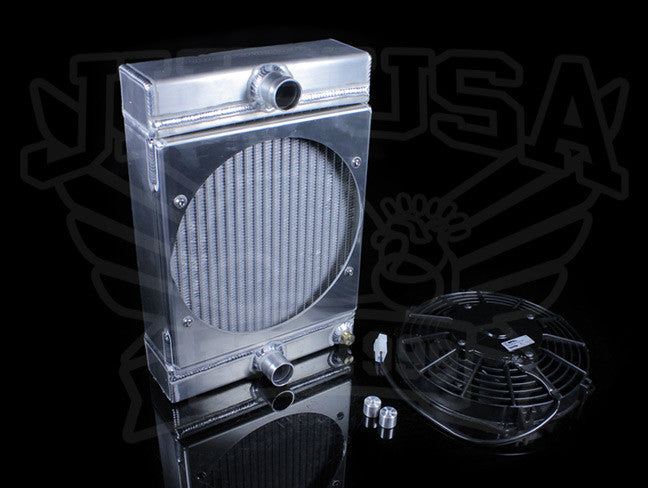 SpeedFactory Aluminum Drag Race Radiator with Fan Shroud