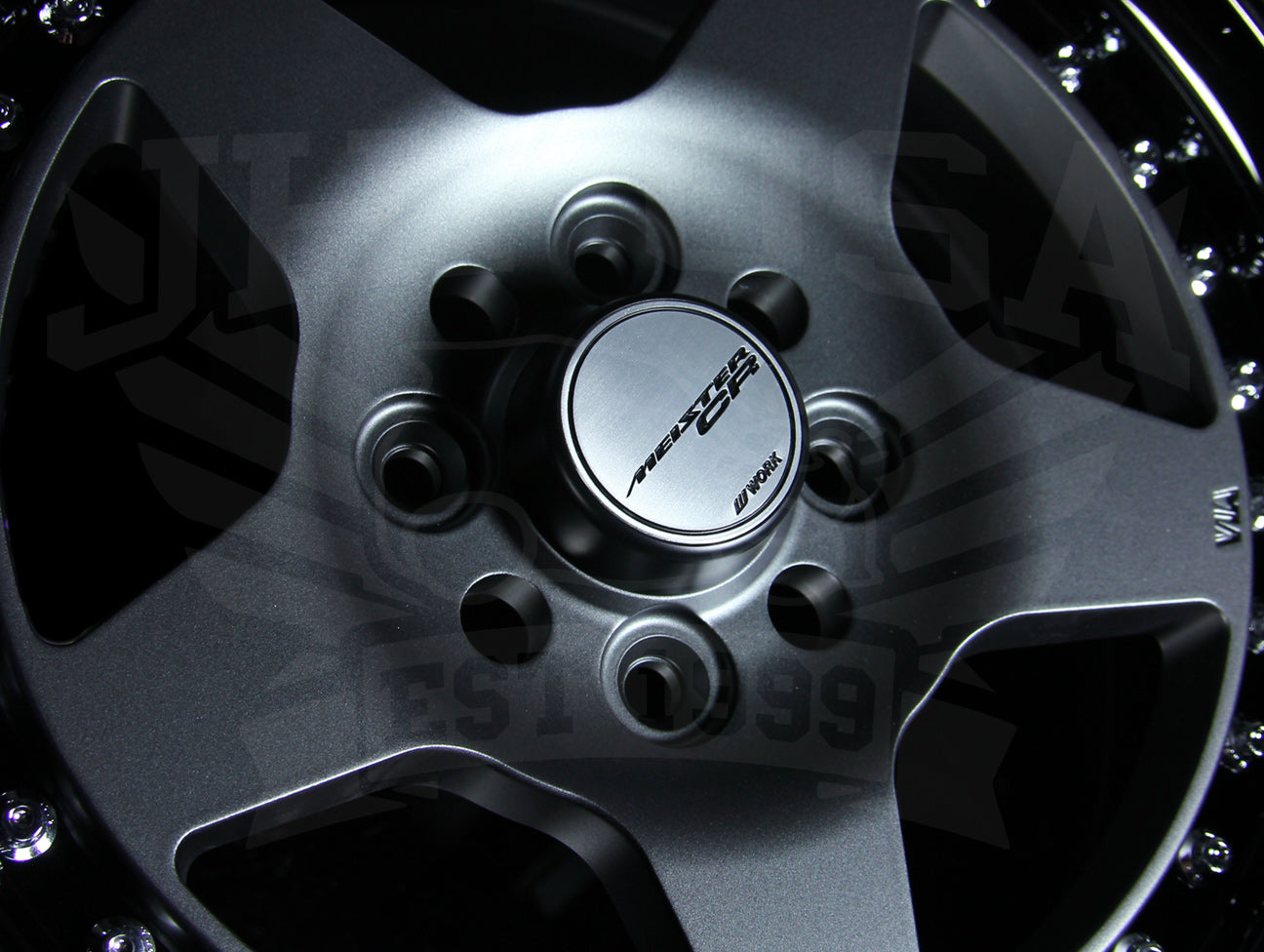 Work Meister CR 01 3-Piece Wheel - Gunmetal w/Black Lip 15x8 / 4x100